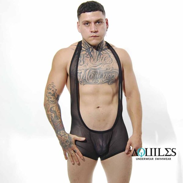 BOXER CON TIRANRES TRANSPARENTE COLOR NEGRO - Imagen 9