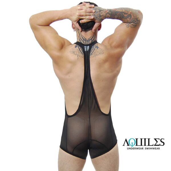 BOXER CON TIRANRES TRANSPARENTE COLOR NEGRO - Imagen 3