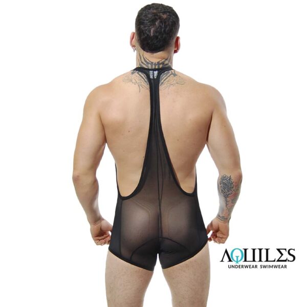 BOXER CON TIRANRES TRANSPARENTE COLOR NEGRO - Imagen 4
